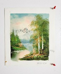 8×10-Stretched- Mt. Landscape- #3, Oil Painting on Canvas-(Not Framed)