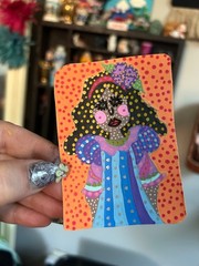 aceo art card: folk art lady