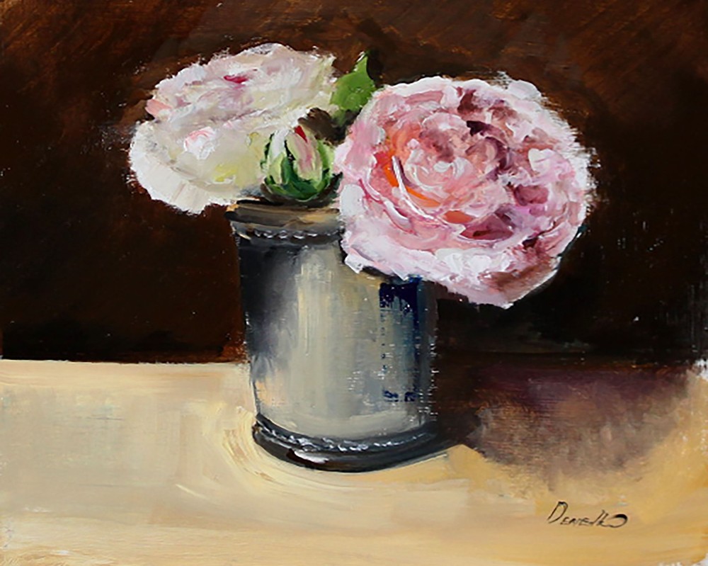 ROSES Flowers Still Life Oil painting UKRAINE 8X10