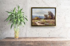 Hungryartist -NYartist Original Oil Painting of Landscape Canvas 12×16 Framed