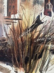 🔥 Vintage Modern Southwest Taos Pueblo Church Landscape Painting, Bernson 1960s
