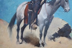 Orig 1912 Harry Lincoln Sayler Oil Painting, Remington / Dunton Western Style