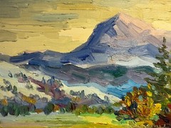Oil painting Carpathian village Ukrainian painter Cardboard original landscape