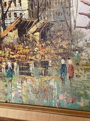 FRENCH IMPRESSIONIST L ALEXIS ARTIST FRANCE PARIS STREET SCENE FRAMED OIL CANVAS