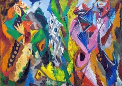 The Duet Painting by Ernst Wilhelm Nay Reproduction