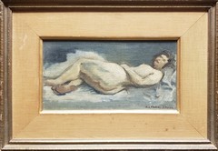 RAPHAEL SOYER PAINTING NYC OIL FIGURE RUSSIAN AMERICAN 1940s OR 50s NGA AIC MOMA