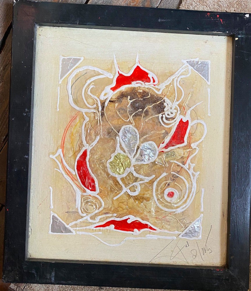 Mixed Technique Monogr.Fall 2003 Abstract Image of a Face with Ornaments