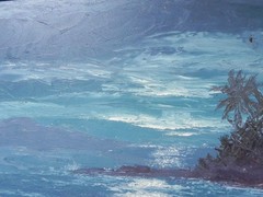 John Hilton 1904-1983 California artist vintage impress. painting Maui Hawaii