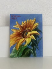 original oil painting Sunflower 15х20cm Gift Wall Art Semi-Abstract Flowers