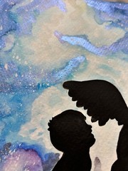 Miscarriage Memorial Art Gift for Grief Loss Watercolor Painting Original Twins