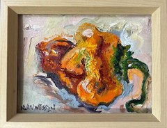 Chili Pepper #3, Oil Painting, Framed, Kitchen Arts