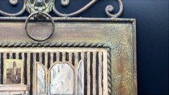 2 PC C Winterle Olson Metal Wall Art Vanity Powder Room Lions Head Knocker 16×14