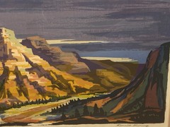 RARE Louie Ewing „Navaho Butte“ Original Gouache Painting & Serigraph Fine Art