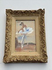 GERARD HORDYK PAINTING ANTIQUE BALLERINA DANCERS WOMAN GIRL LISTED FAMOUS 1940
