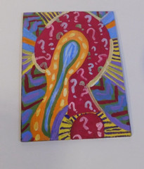 What is Safe? – ACEO Painting – 2.5×3.5″ Casein on Arches Art Board Question Mar