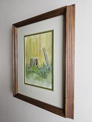 Vintage Original Signed Patricia Bardes Watercolor Painting 13.75×10.75 Framed