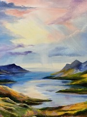 Mountain Original painting oil,18×24 in, Birthday Gift, Handmade Decor,Home Gift