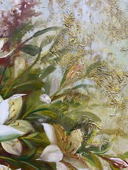 NY Art- Original Oil Painting of Still-Life Flower Pot on Canvas Framed 24×36