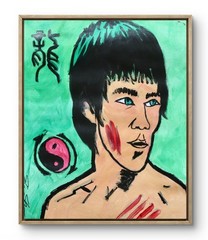 ShawNshawN Original painting 11×14 paper Bruce Lee 70s martial arts movie star