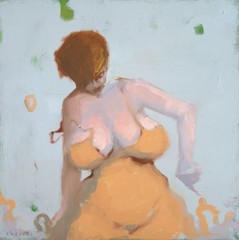 Modern Portrait of Woman Original OOAK Figure Oil Painting 21×21 by Aldo Cherres