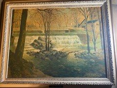 Charles Steinbacher (20th Century)“ Iron Creek Dam“ Oil Painting – Signed/Framed