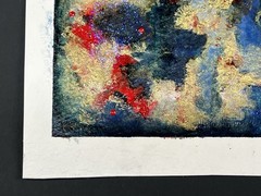 Mixed Media Abstract Painting “4 Wishes” Acrylic Sparkles Glitter 5×5” Fine Art