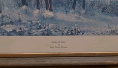 Rare Framed 1975 James Thomas Neumann Signed Civil War Painting Incident At Dawn