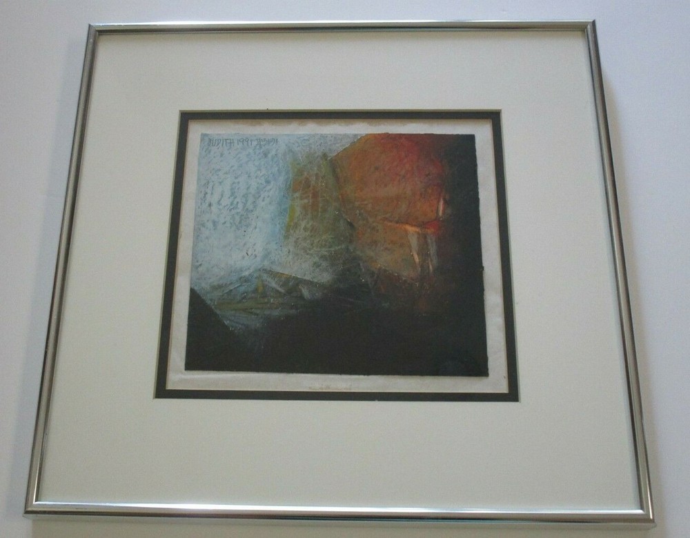 JUDITH HEBREW SIGNED ABSTRACT DRAWING MODERNIST EXPRESSIONISM NON OBJECTIVE