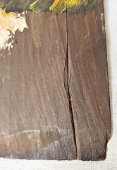 Owl Painted on Old Barn Wood Signed Folk Art