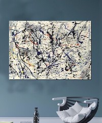 64”X44” Jackson Pollock style canvas ￼painting Acrylic,Abstract, Modern,X Large