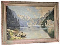 Vintage- Large(41X31)- Fine Oil Artwork by -G Dietrich-Framed