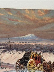 Austin Deuel Painting Landscape Wagon Frontier American Western Stagecoach