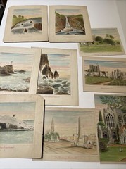 ANTIQUE PAINTING COLLECTION 1910’S SIGNED MORRIS DATED LANDSCAPE HISTORIC SITES