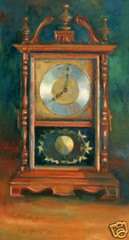 Antique Mantle Wooden Clock 48 x24 in. Oil on canvas Hall Groat II