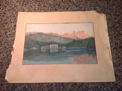 Antique Tyrolean Landscape Watercolor by Listed Italian Artist Eugenio Benvenuti