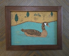 Vintage Handpainted 1991 Duck Painting w/Googley Eye 13.75″×10.75″