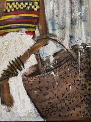 Selome Mureta Addis Ababa Ethiopia Painting AFRICA WOMANHOOD 31×16 in
