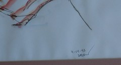 Lovely Watercolor & Ink of A Nude Woman in a Beach Chair – Signed and Dated