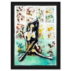 Mark Kostabi „Divine Renewal“ Framed Original Painting Hand Signed Art