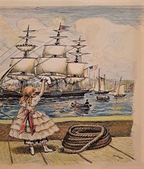 Norman Mills Price – Original Published Illustration Painting – Waving Good-bye