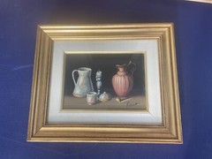 Italian Still Life Oil Painting Signec Framed Ex Austrian Hotel
