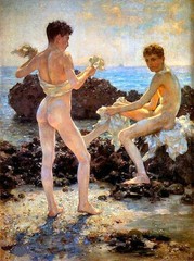 Hand Painted Oil Painting Male Nude Men Portrait Antique Style Classical Art