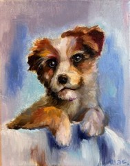 Dog Portrait, Original Painting oil,8×10 inch, Baby Gift,Wall Art Decor Handmade