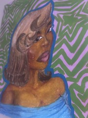 20×18 Portrait Art Work Original Canvas Oil Pastel Uriel.C Painting Signed
