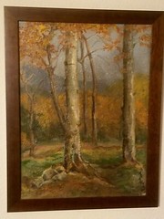FINE O/B IMPRESSIONIST LANDSCAPE STILL LIFE PAINTING ASPENS SIGNED SARAN TAOS NM
