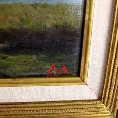 Vintage French School Oil on Board Impressionist Landscape Signed Dated