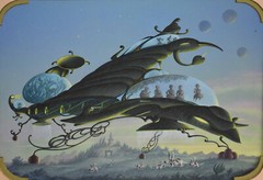 PIERRE LACOMBE-French Illustrator-Original Signed Gouache-Sci-Fi/Fantasy Scene