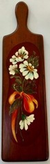 Rare Vintage Original Floral Painting On Wood Signed by Trish. Circa 1960’s