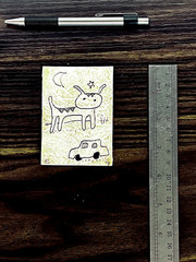 e9Art ACEO: the car had been missing for 9 years when it came home one night…