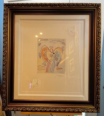 Peter Max „Angel with Heart“ 2016 etching with 2 remarques, hand-signed COA/App